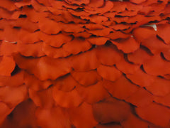 Handcrafted Round Cover Rose Petals 32in Diameter Red Fabric -- New