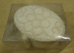 Heirloom Lace Collection Oval Box 4 1/2in x 3 1/2in x 2 1/2in Fabric Wood -- New