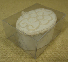 Heirloom Lace Collection Oval Box 4 1/2in x 3 1/2in x 2 1/2in Fabric Wood -- New