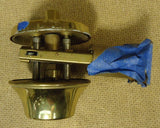 Deadbolt Lock 4in x 3in x 2 1/2in Metal Polished Brass Color -- Used