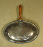 Poole Silver 3810 Opening Clam Shell Dish 10in x 8in x 3in Wood Silver Metal -- Used