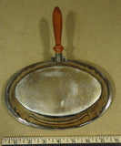 Poole Silver 3810 Opening Clam Shell Dish 10in x 8in x 3in Wood Silver Metal -- Used
