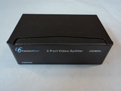 ConnectGear 2 Port Video Splitter 250 MHz Black CG25VS2 -- Used