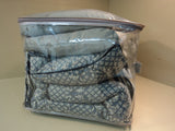 The Bibb Company King Bedding Set Plus Pillows Blue/Gray Cotton Polyester -- Used