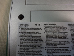 Taylor 440LB Capacity Digital Scale Silver/Clear 1.6in Tall Digits 7516 Glass -- Used