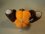 Standard Stuffed Pumpkin Bear 8-in Orange/Brown/Green Soft Polyester Fiber -- Used