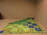 Handmade Baby Blanket 40-in x 40-in Dragonfly Bees Caterpillars Polyester Cotton -- Used
