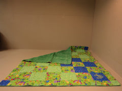 Handmade Baby Blanket 40-in x 40-in Dragonfly Bees Caterpillars Polyester Cotton -- Used