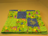 Handmade Baby Blanket 40-in x 40-in Dragonfly Bees Caterpillars Polyester Cotton -- Used