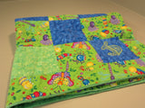 Handmade Baby Blanket 40-in x 40-in Dragonfly Bees Caterpillars Polyester Cotton -- Used