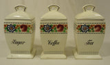 Bruhl 3826 Vintage German 13 Piece Kitchen Cannister & Spice Set Ceramic -- Used