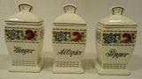 Bruhl 3826 Vintage German 13 Piece Kitchen Cannister & Spice Set Ceramic -- Used