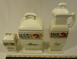 Bruhl 3826 Vintage German 13 Piece Kitchen Cannister & Spice Set Ceramic -- Used