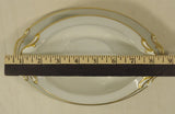 Noritake 5049 Vintage Gravy Boat w Saucer chipped 9 1/2in x 6in x 3in China Gold Rim -- Used