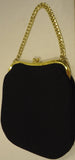 Generic Purse Felt Female Adult Clutch Black/Gold Solid 61-57gg -- New No Tags