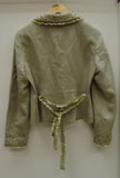 Mac & Jac Coat Acrylic Female Adult 12 Beige/White Herringbone/Lace/Beads 79-59mj -- New No Tags