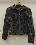 Jones New York Coat Cotton Female Adult S Gray Paisley XA945 -- New No Tags