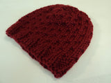Handcrafted Bulky Slouchy Hat Red Textured Acrylic Wool Mix Female Adult -- New No Tags