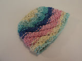 Handcrafted Baby Hat Pink Blue Yellow Textured 100% Acrylic Female Kids 0-1 -- New No Tags