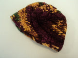 Handcrafted Baby Hat Green Gold Brown Textured 100% Merino Wool Unisex Kids 0-1 -- New No Tags