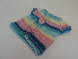 Handcrafted Girls Baby Sweater Pink Blue Yellow 100% Acrylic Female 0-1 Striped -- New No Tags