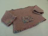 Handcrafted Girls Baby Sweater Pink Bulky Acrylic Wool Mix Female Kids 0-1 -- New No Tags