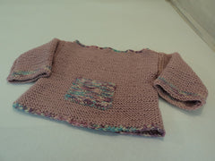 Handcrafted Girls Baby Sweater Pink Bulky Acrylic Wool Mix Female Kids 0-1 -- New No Tags