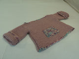 Handcrafted Girls Baby Sweater Pink Bulky Acrylic Wool Mix Female Kids 0-1 -- New No Tags