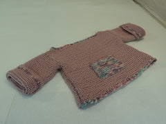 Handcrafted Girls Baby Sweater Pink Bulky Acrylic Wool Mix Female Kids 0-1 -- New No Tags