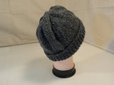 Handcrafted Reversible Slouchy Hat Medium Gray Textured 100% Merino Wool Female -- New No Tags