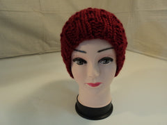 Handcrafted Bulky Slouchy Hat Red Textured Acrylic Wool Mix Female Adult -- New No Tags