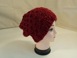 Handcrafted Bulky Slouchy Hat Red Textured Acrylic Wool Mix Female Adult -- New No Tags