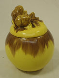 Designer Dish with Acorn Lid 5in x 5in x 4in 68-58y Vintage Ceramic  -- Used