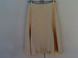 Mac & Jac Asymmetrical Skirt Lined Cream Polyester Rayon Female 12 Solid -- Used
