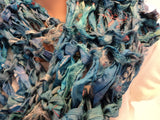 Handcrafted Wrap Cowl Blue Recycled Silk Ribbon Female -- New No Tags