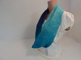 Handcrafted Wrap Cowl Teal Blue Purple Lace Ombre 100% Wool Female Adult -- New No Tags