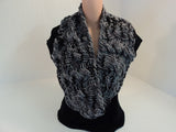 Handcrafted Cowl Wrap Gray Textured 100% Merino Wool Female Adult -- New No Tags