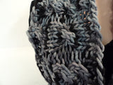 Handcrafted Cowl Wrap Gray Textured 100% Merino Wool Female Adult -- New No Tags