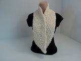 Handcrafted Wrap Cowl Cream Textured 100% Merino Wool Female Adult -- New No Tags