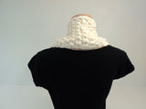 Handcrafted Wrap Cowl Cream Textured 100% Merino Wool Female Adult -- New No Tags