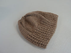 Handcrafted Beanie Slouchy Hat Wheat Textured Acrylic Alpaca Blend Female Adult -- New No Tags
