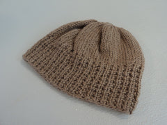 Handcrafted Beanie Slouchy Hat Wheat Textured Acrylic Alpaca Blend Female Adult -- New No Tags