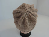Handcrafted Beanie Slouchy Hat Wheat Textured Acrylic Alpaca Blend Female Adult -- New No Tags