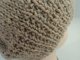 Handcrafted Beanie Slouchy Hat Wheat Textured Acrylic Alpaca Blend Female Adult -- New No Tags