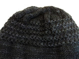 Handcrafted Beanie Hat Dark Blue Textured Slouchy Baby Merino Wool Female Adult -- New No Tags