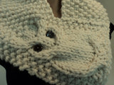 Handcrafted Cowl Wrap Owl Cream Textured Acrylic Wool Rayon Blend Female Adult -- New No Tags