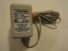 Consumerware Power Adaptor Plug In Class 2 Transformer 9VDC 100mA D9100 -- Used