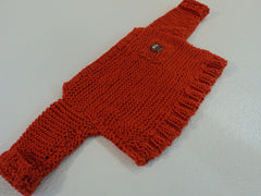 Handcrafted Baby Sweater Burnt Orange Pocket Owl Button 100% Cotton Unisex -- New No Tags