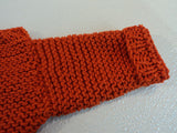 Handcrafted Baby Sweater Burnt Orange Pocket Owl Button 100% Cotton Unisex -- New No Tags