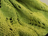 Handcrafted Knitted Cowl Wrap Apple Green Textured Lettuce Leaf 100% Merino Wool -- New No Tags